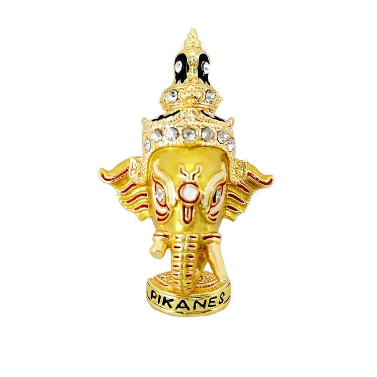 Elegant Crystals Gold Ganesha Pin Brooch Shirt Fashion